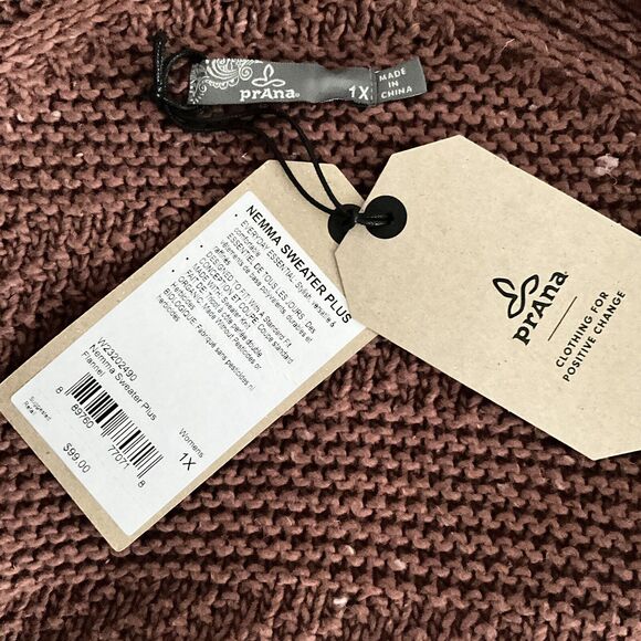 Organic Cotton Blend Nemma Long Sleeve Sweater In Flannel PrAna 1X - Picture 6 of 12